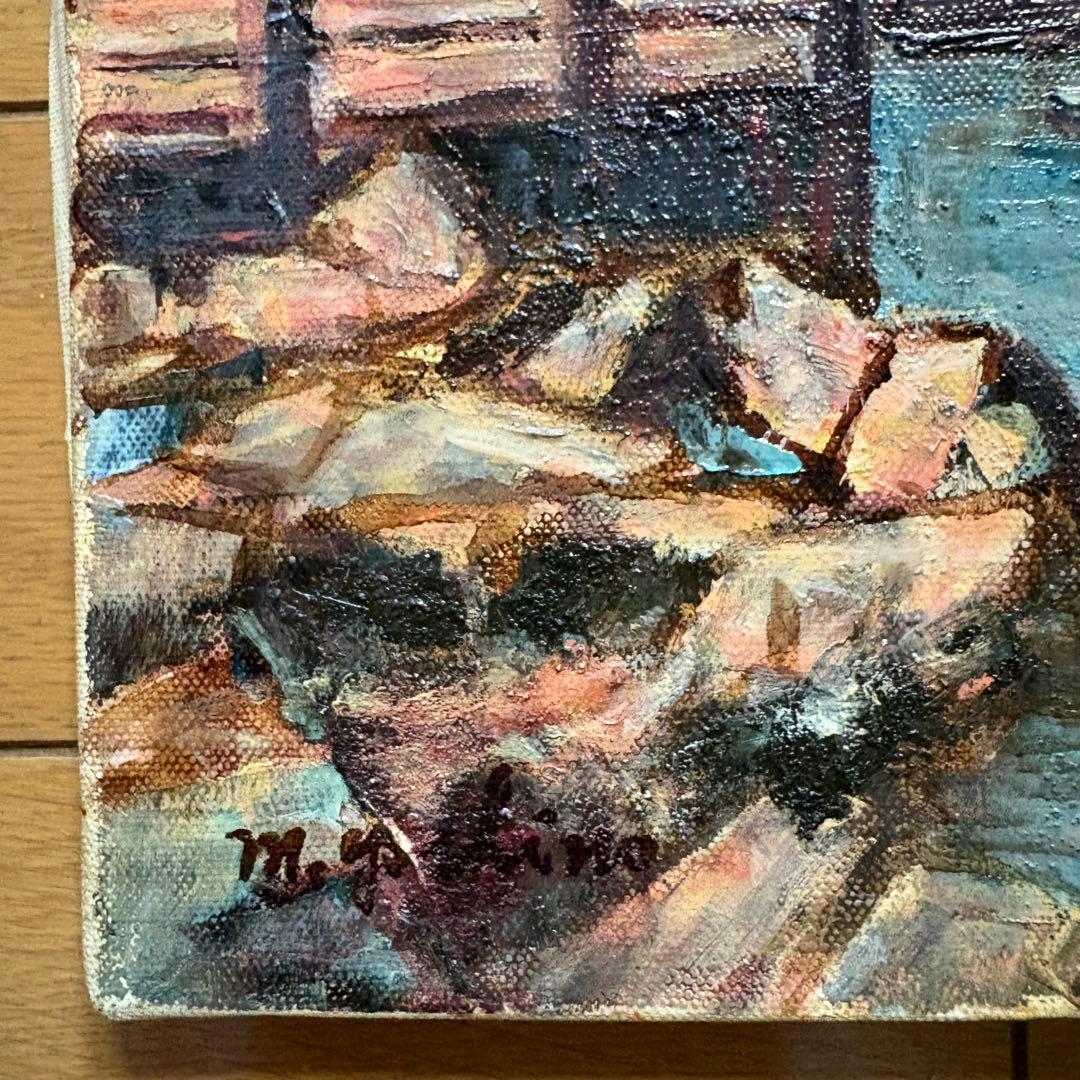 吉野正明 油彩 2枚 キャンバス 裏書 二科会評議員 紺綬褒章 熊本県出身