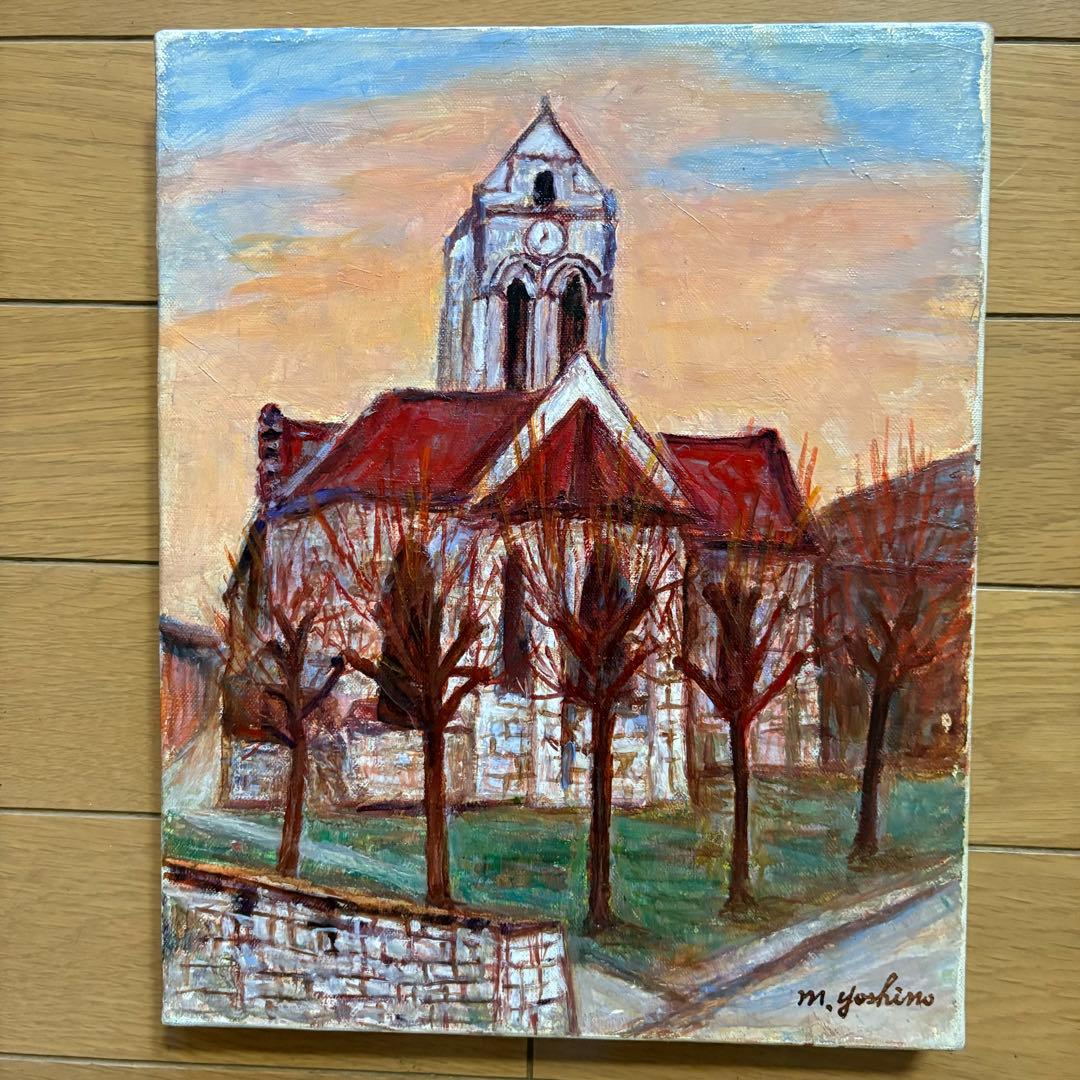 吉野正明 油彩 2枚 キャンバス 裏書 二科会評議員 紺綬褒章 熊本県出身