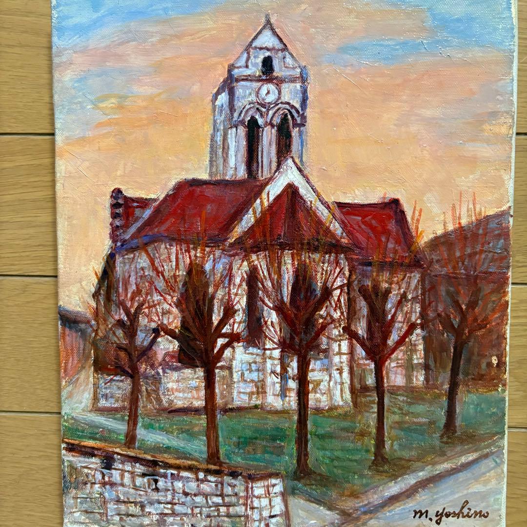 吉野正明 油彩 2枚 キャンバス 裏書 二科会評議員 紺綬褒章 熊本県出身