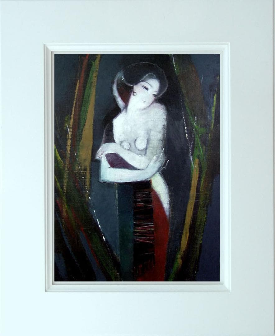 油絵 菅家令子 絵 絵画 インテリア 額付(黒) F6-82023 人物 女性像