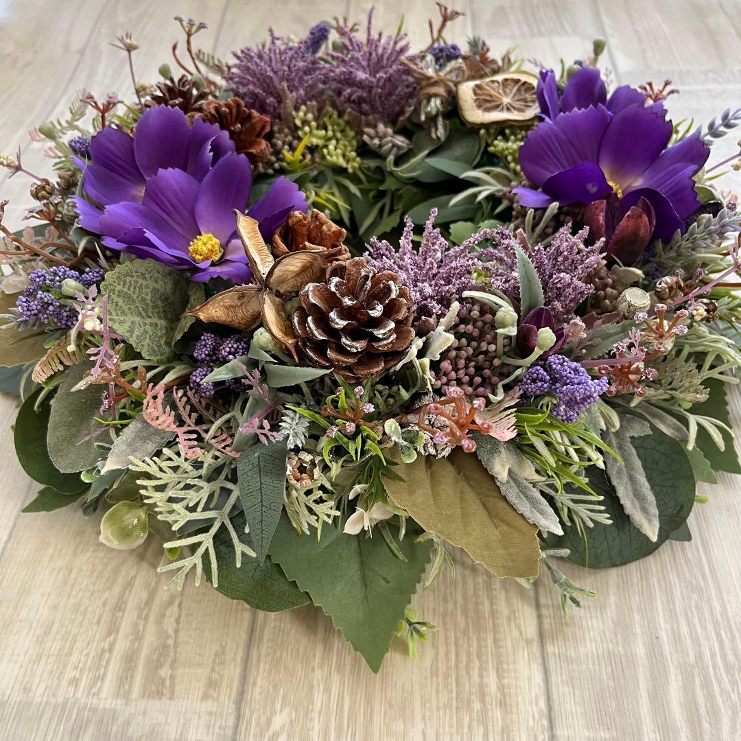 ナチュラル リース 紫 コスモス パープル 大きめ フランフラン 244