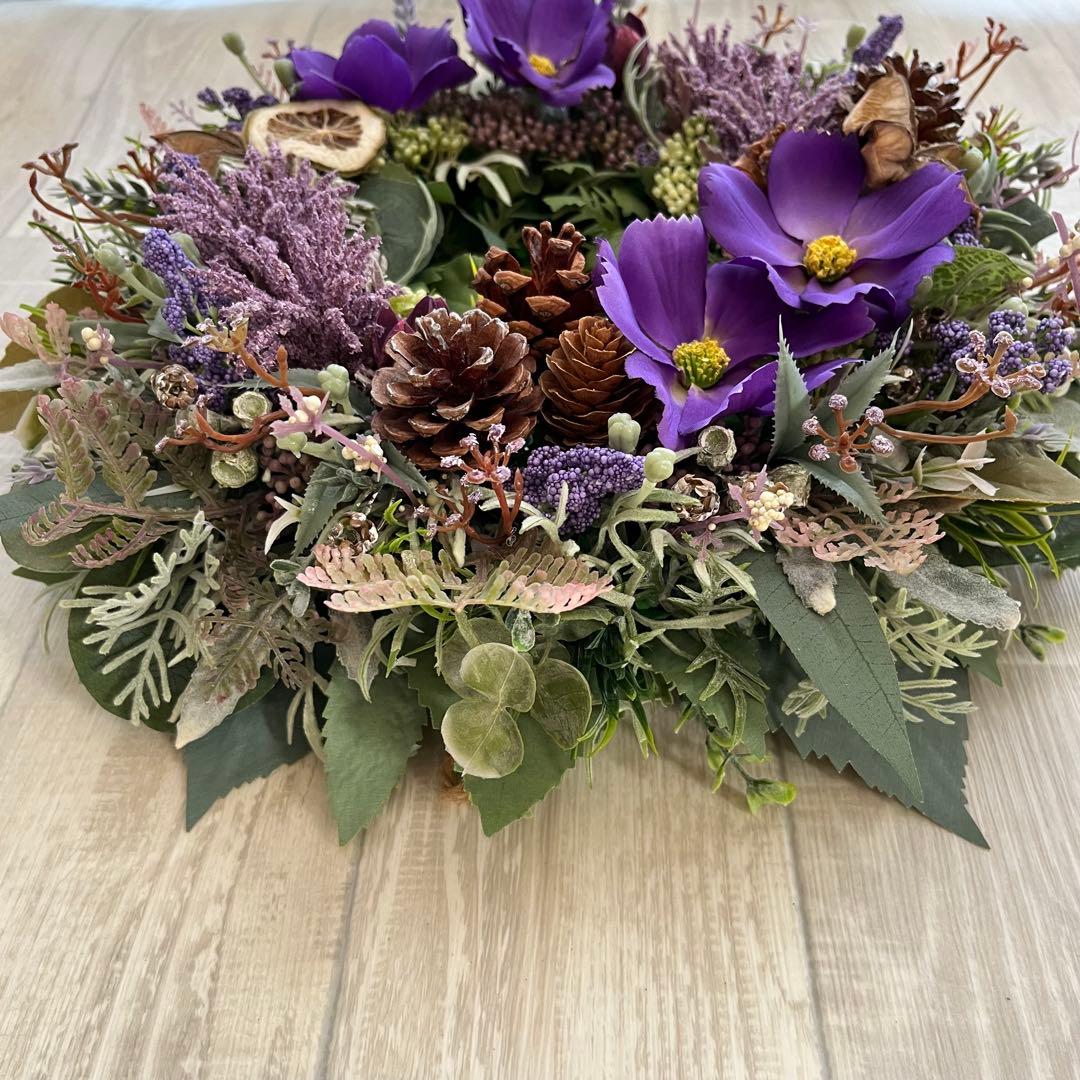 ナチュラル リース 紫 コスモス パープル 大きめ フランフラン 244