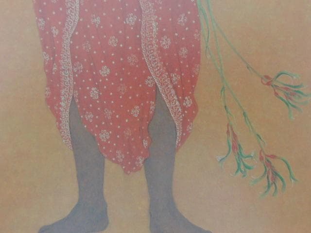 皆川千恵子、【カンガルーポーの花】、希少な大判額装用画集より、美品