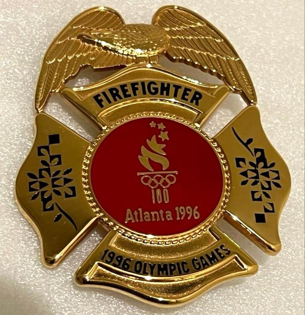 1996年　アトランタ　オリンピック　ファイヤーファイター　ポリスバッジ