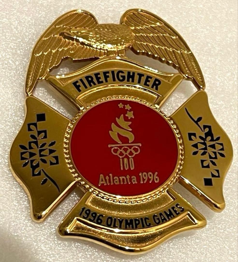 1996年　アトランタ　オリンピック　ファイヤーファイター　ポリスバッジ
