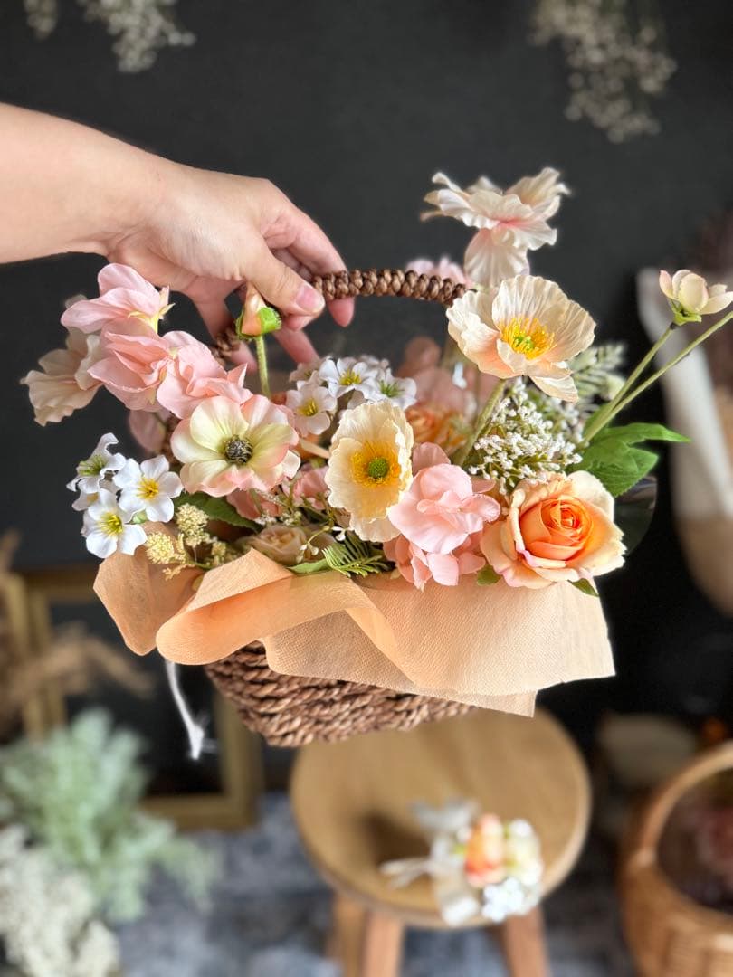 バスケットフラワーブーケ☆ブートニア