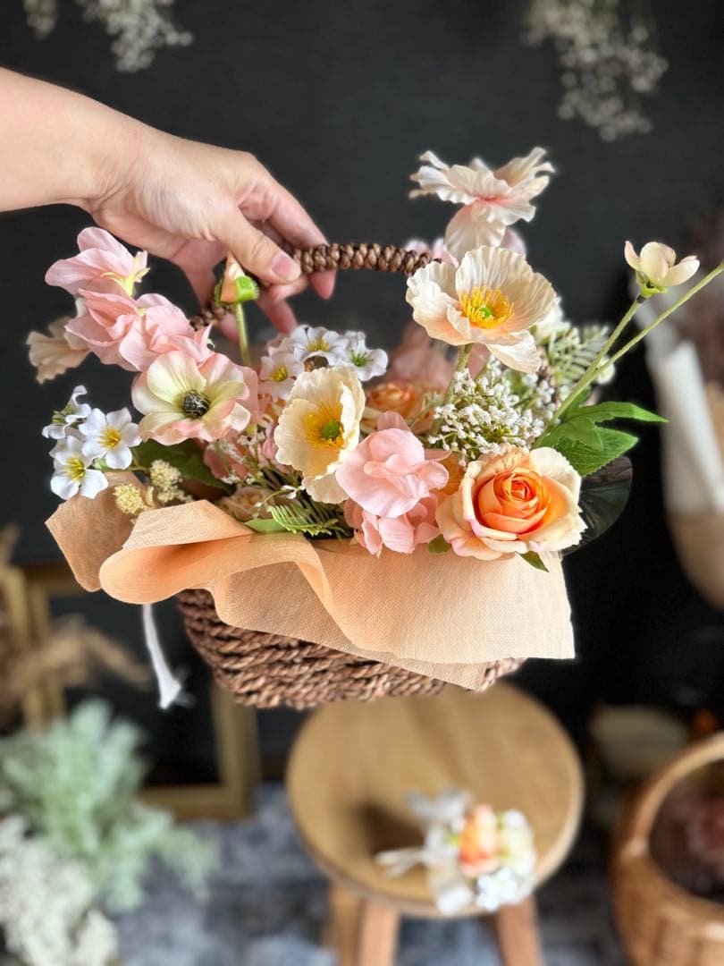 バスケットフラワーブーケ☆ブートニア