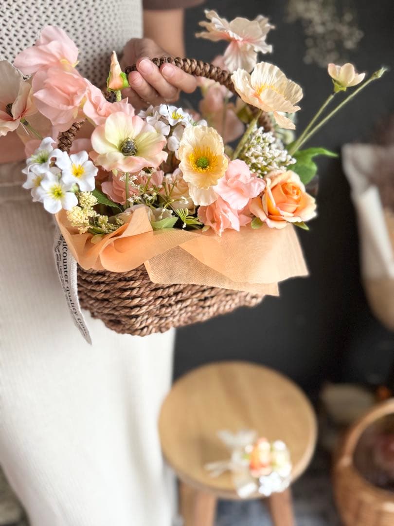 バスケットフラワーブーケ☆ブートニア