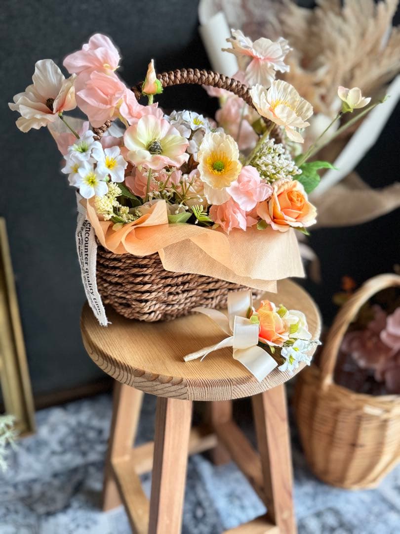 バスケットフラワーブーケ☆ブートニア