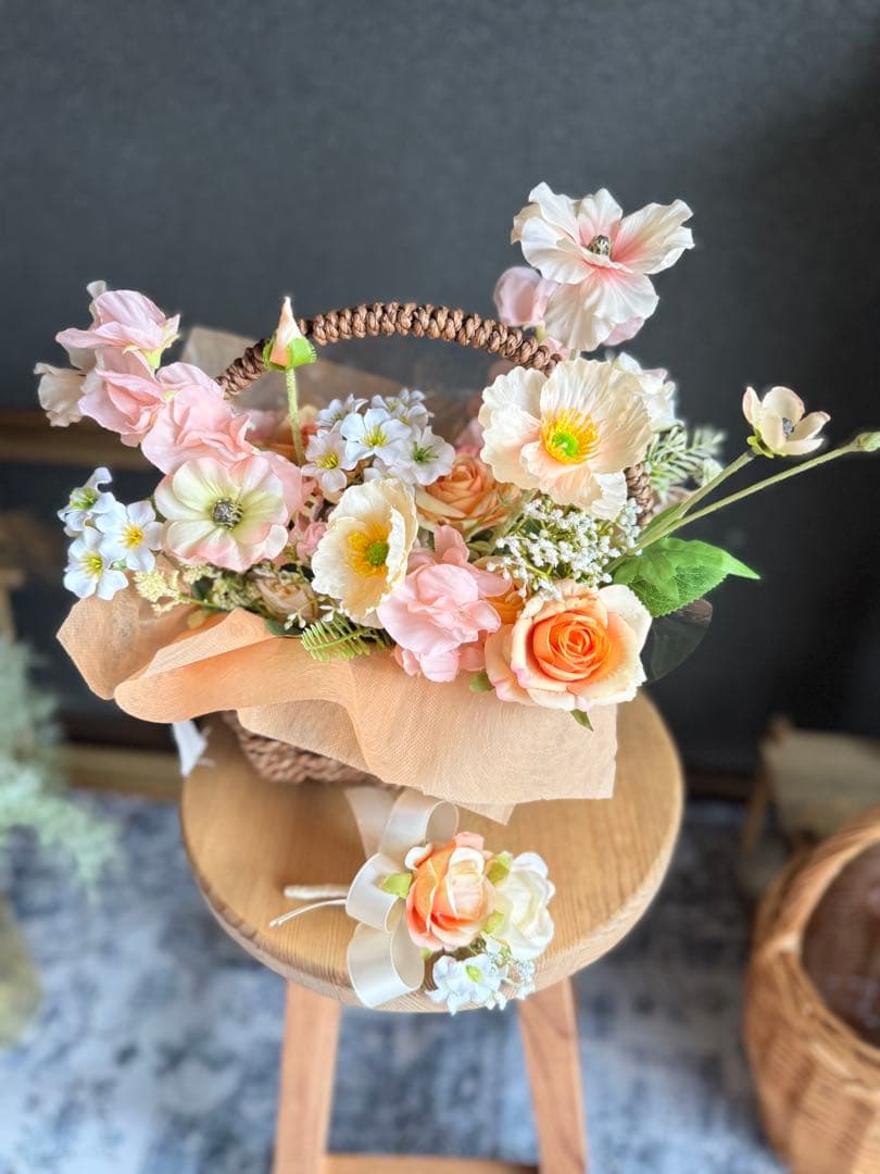 バスケットフラワーブーケ☆ブートニア