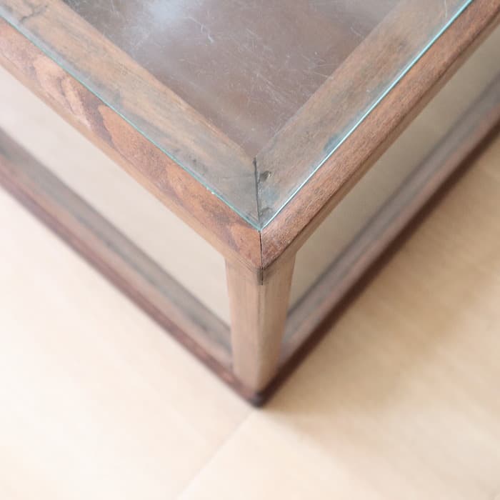 アンティーク ガラスケース 飾り棚 ショーケース 無垢材 木製