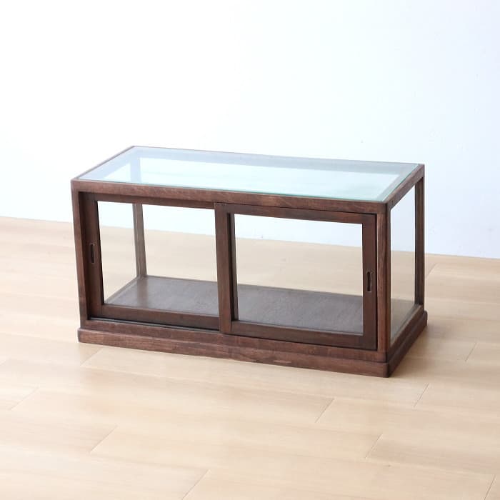 アンティーク ガラスケース 飾り棚 ショーケース 無垢材 木製