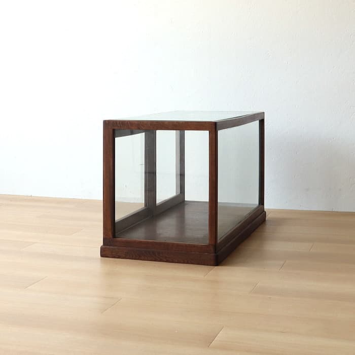 アンティーク ガラスケース 飾り棚 ショーケース 無垢材 木製