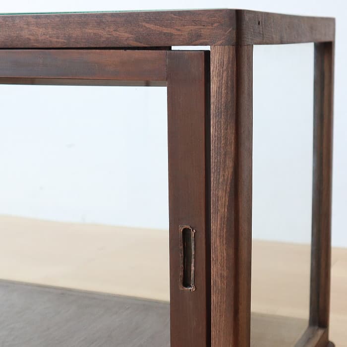 アンティーク ガラスケース 飾り棚 ショーケース 無垢材 木製