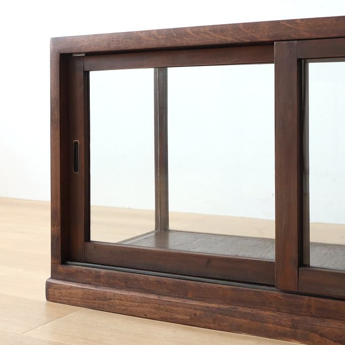 アンティーク ガラスケース 飾り棚 ショーケース 無垢材 木製