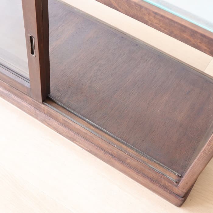 アンティーク ガラスケース 飾り棚 ショーケース 無垢材 木製