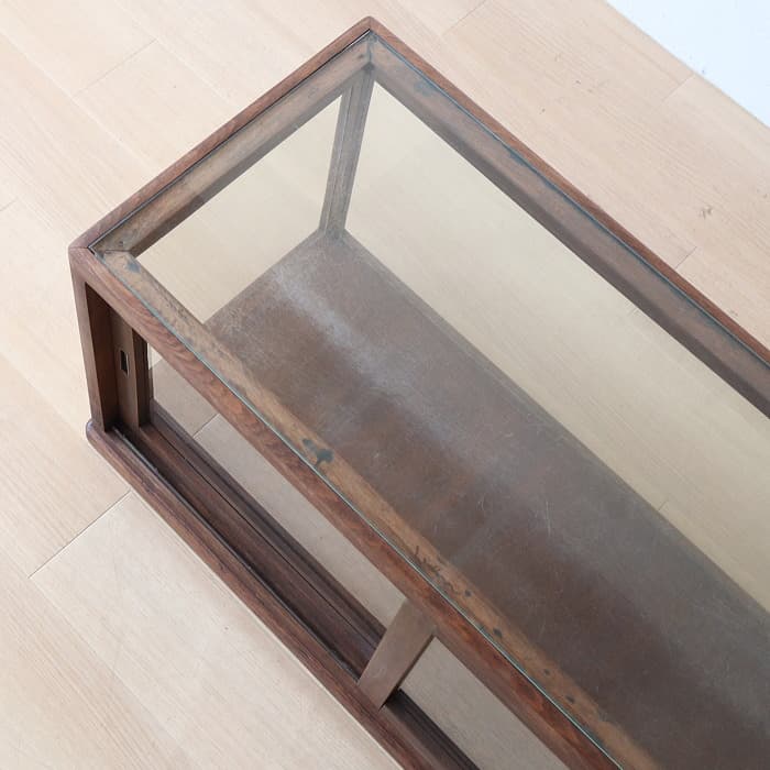 アンティーク ガラスケース 飾り棚 ショーケース 無垢材 木製