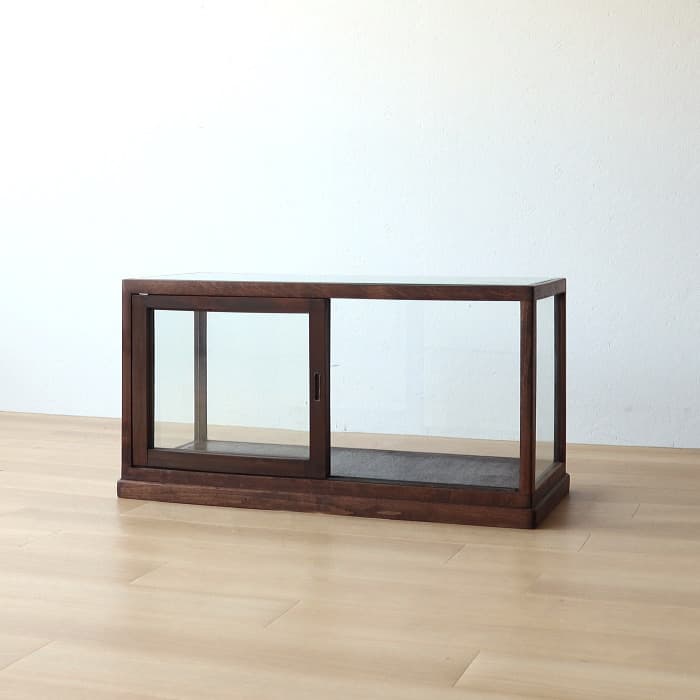 アンティーク ガラスケース 飾り棚 ショーケース 無垢材 木製