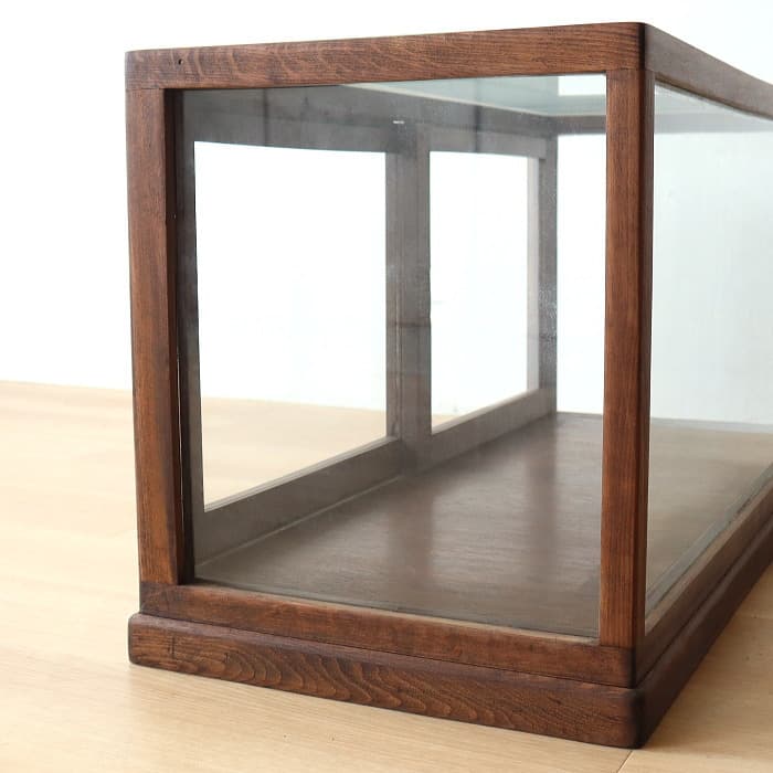 アンティーク ガラスケース 飾り棚 ショーケース 無垢材 木製