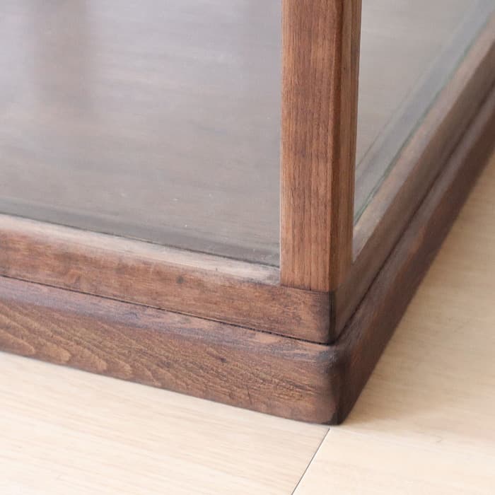 アンティーク ガラスケース 飾り棚 ショーケース 無垢材 木製