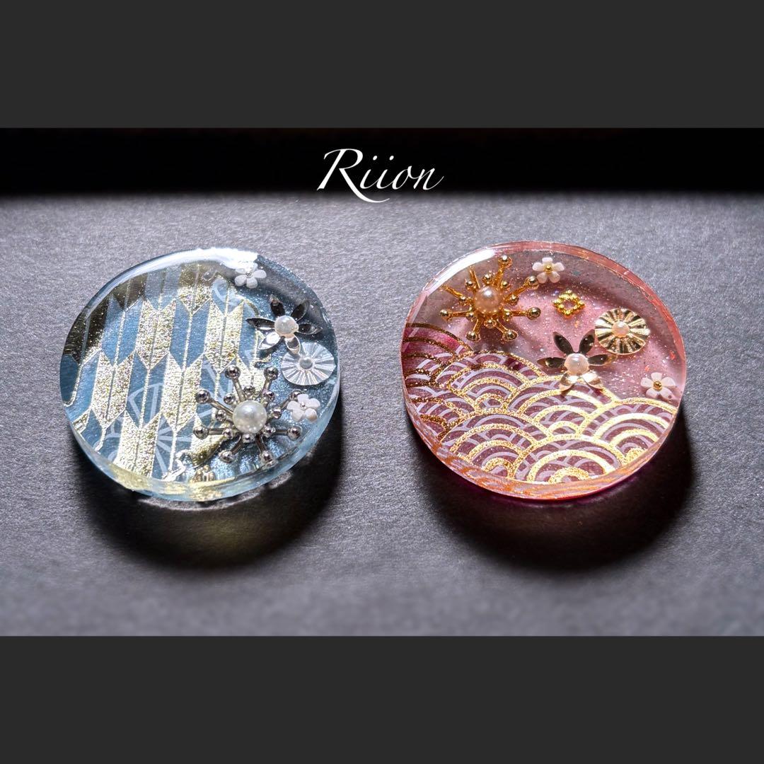 no.1098✨‪ꫛꫀꪝ和テイストレジンヘアゴム・矢絣柄✨️