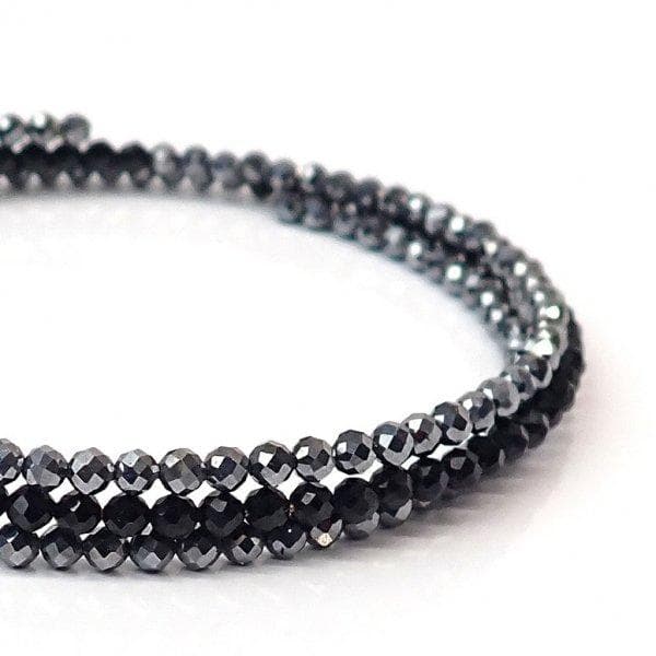 テラヘルツ & スピネル ラウンドカット 2mm  ブレスレット [X1858]