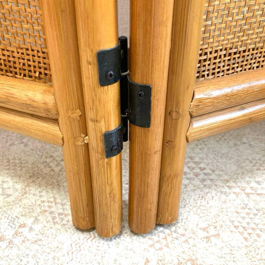 アンティーク　ラタン　パーティション　衝立　目隠し　間仕切り