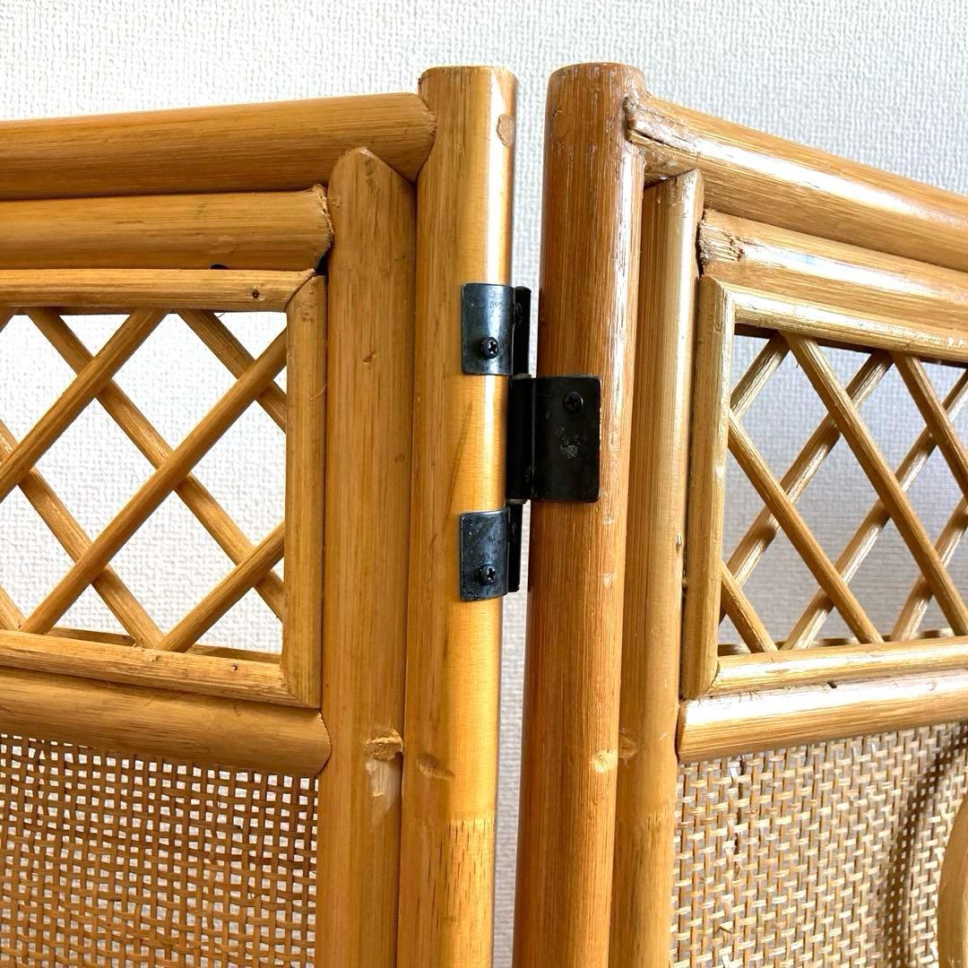 アンティーク　ラタン　パーティション　衝立　目隠し　間仕切り