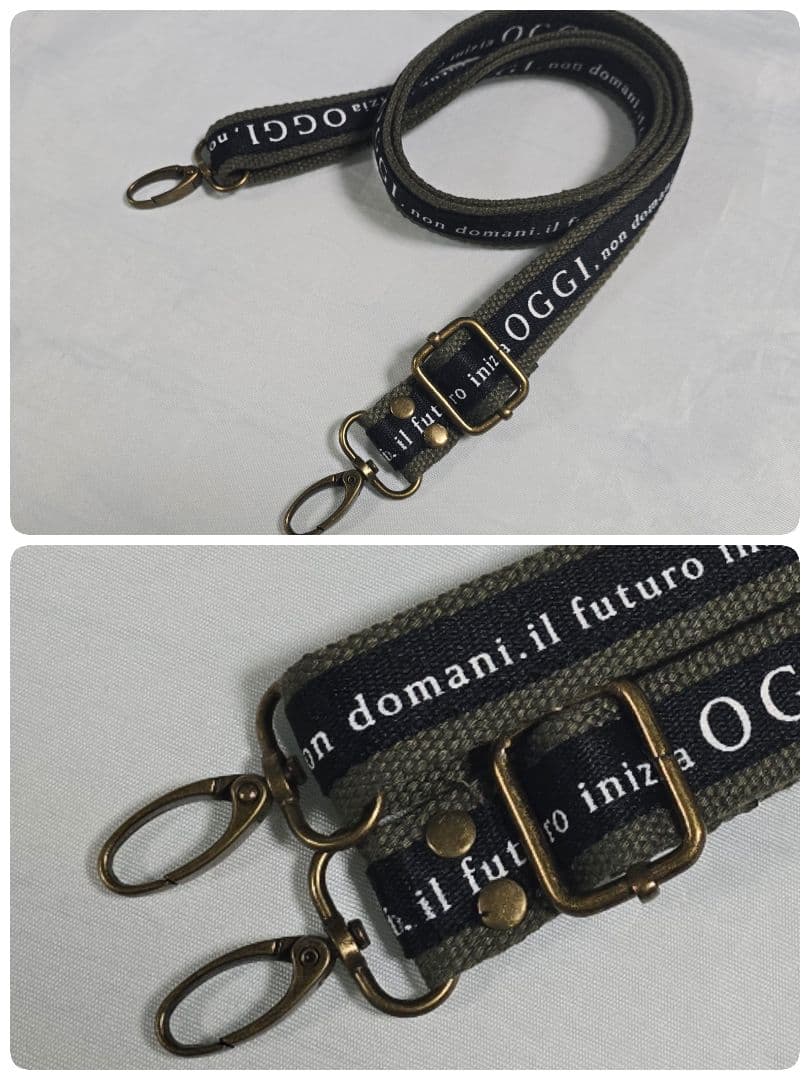 デニムリメイク トートバッグ 迷彩上部ファスナー 底板 ストラップ付き