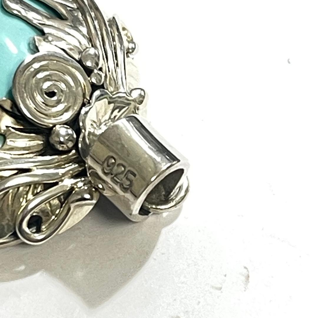 ターコイズ　Silver925 オーバルペンダント