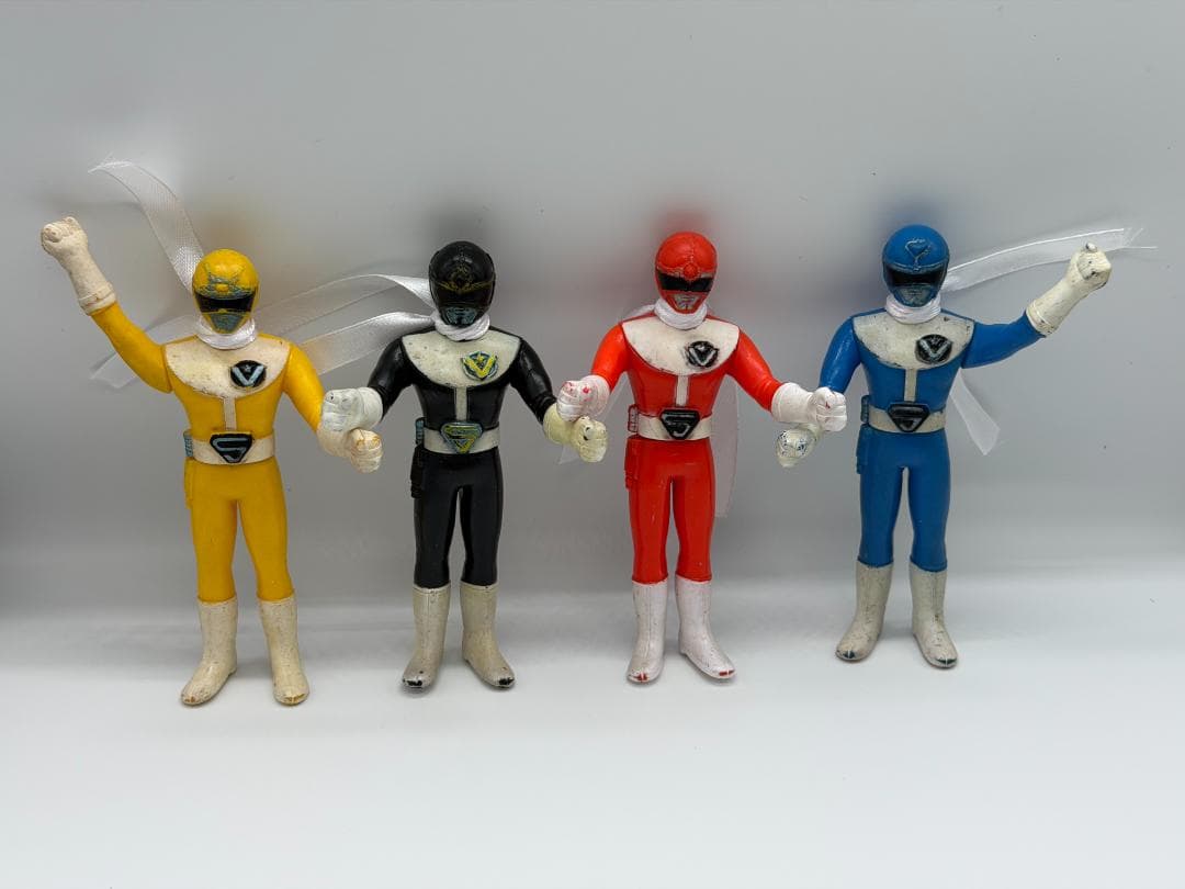 大戦隊ゴーグルファイブ ソフビ 4体セット ポピー 日本製 当時物 ※訳あり