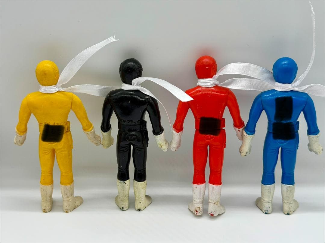 大戦隊ゴーグルファイブ ソフビ 4体セット ポピー 日本製 当時物 ※訳あり