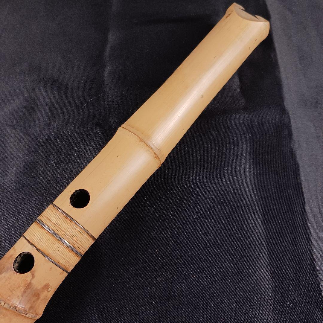 Y3110-8 琴古流 尺八 月童 銀三線 全長42.3㎝ 竹製