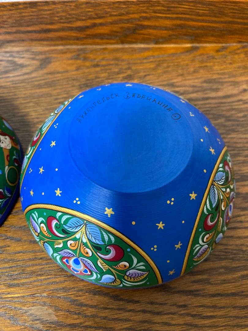 ロシア雑貨☆『ロシアのサーカス』ピエロの円形収納Boxマトリョーシカ オリガ新作