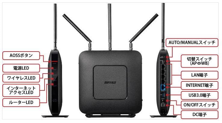 BUFFALO WXR-1750DHP無線LANルーター1300+450Mbps