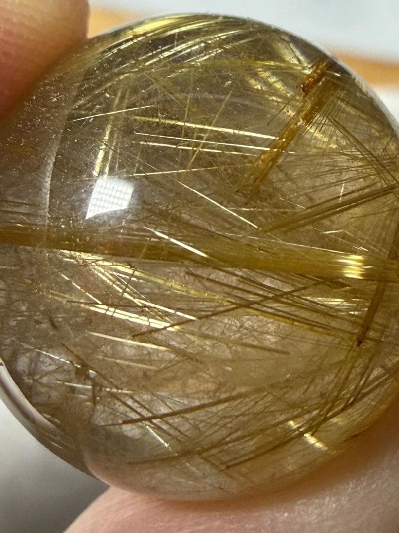 金運アップ◇ゴールドルチルクォーツ◇丸玉　約19.7㎜