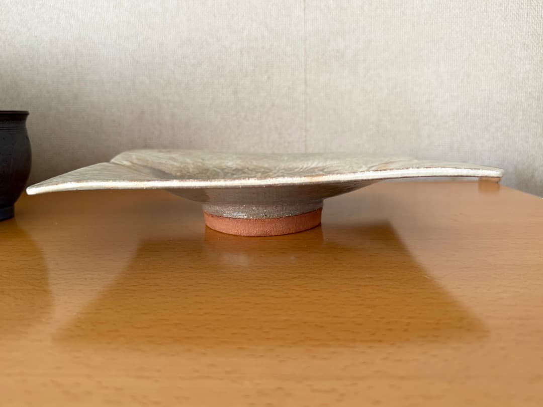 ★新品・未使用★ 清水焼・二代目森里陶楽・高台角皿