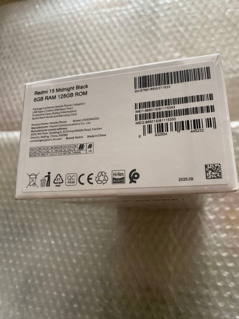 Redmi 15 ブラック　BLACK