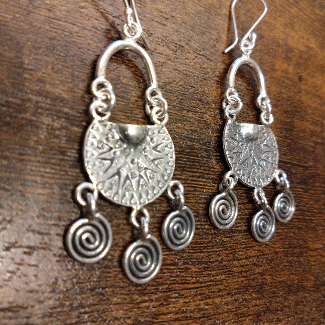 カレンシルバー　ピアス　ハンドメイド　海外仕入れ