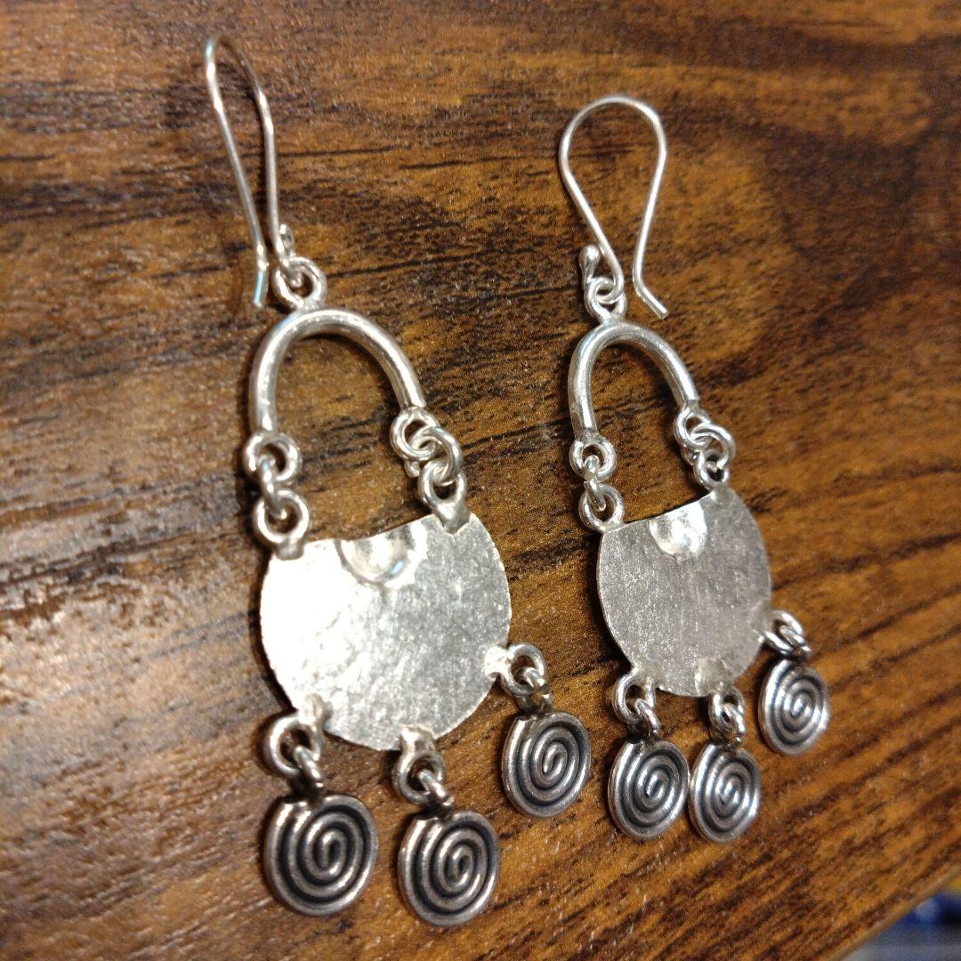 カレンシルバー　ピアス　ハンドメイド　海外仕入れ