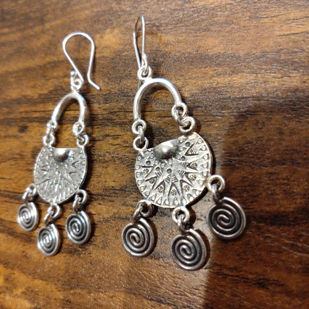 カレンシルバー　ピアス　ハンドメイド　海外仕入れ
