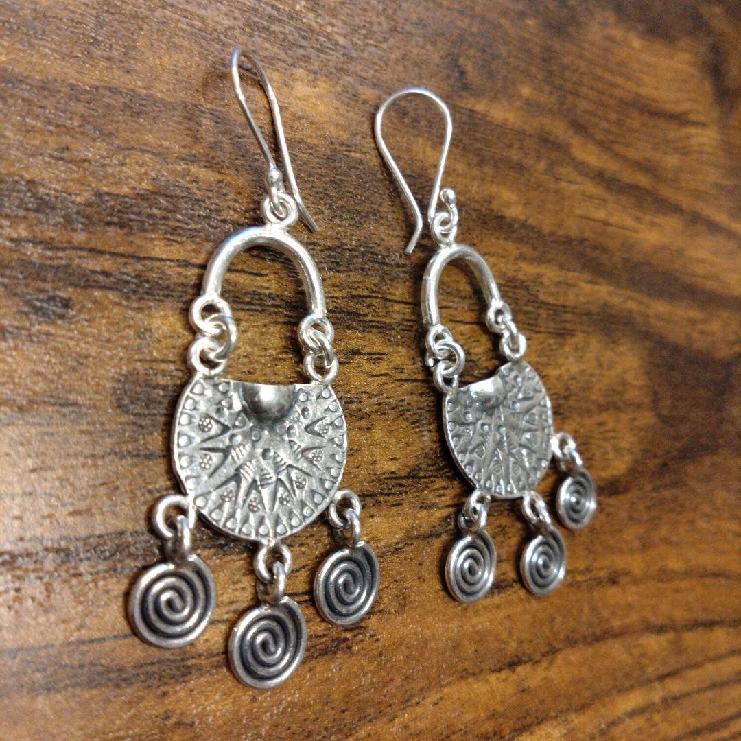カレンシルバー　ピアス　ハンドメイド　海外仕入れ