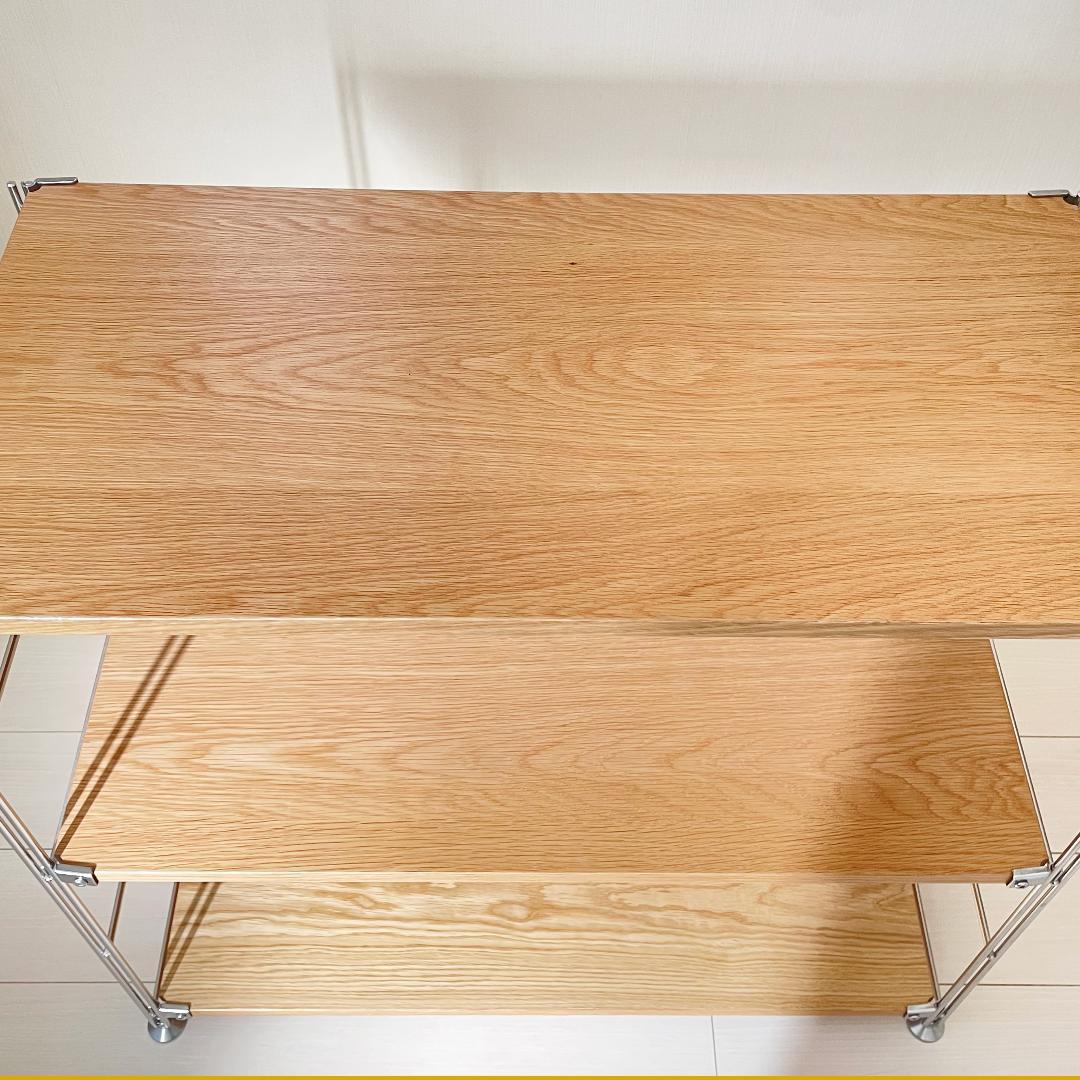 無印良品 ステンレスユニットシェルフ オーク材 ワイド 小