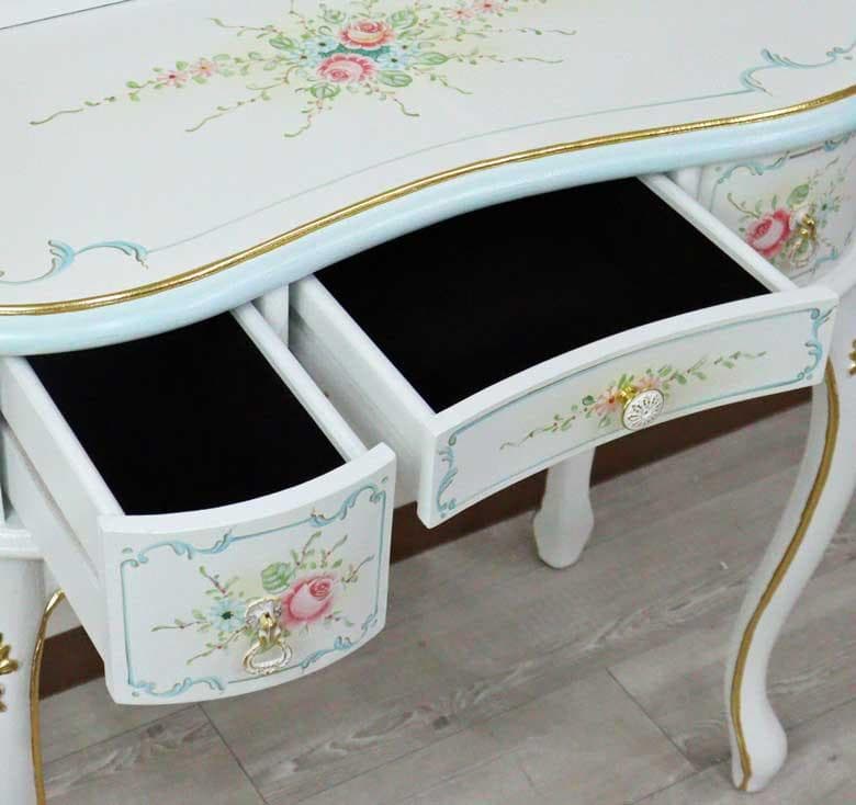 ドレッサー 3面鏡 スツール付き 完成品 猫脚 鏡台 365 アウトレット