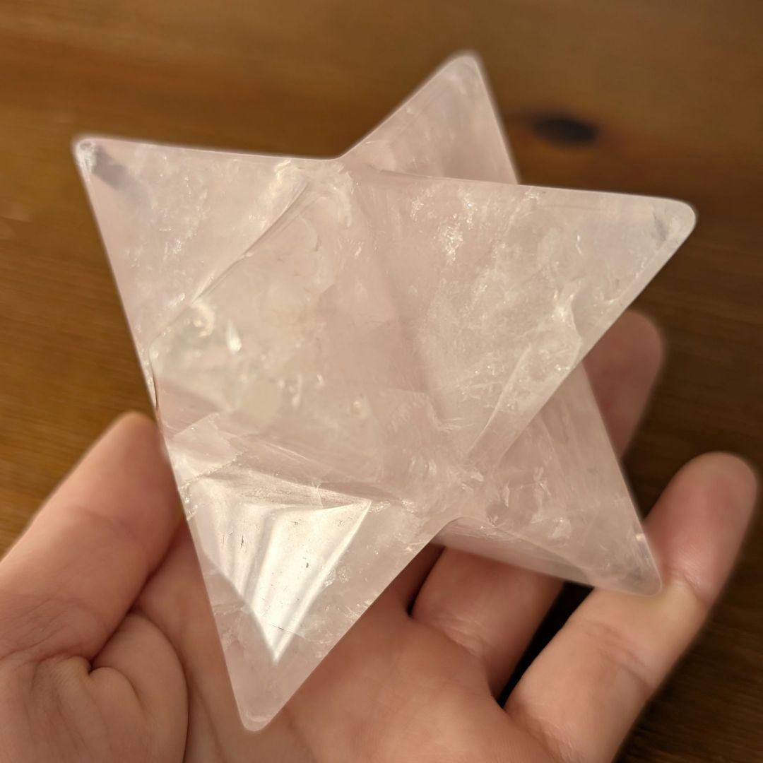 欠け、凹み有り　ローズクォーツマカバスター