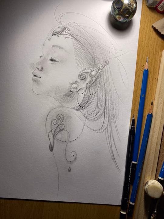 「アメジストの森、ルナの翼。 」 原画イラスト