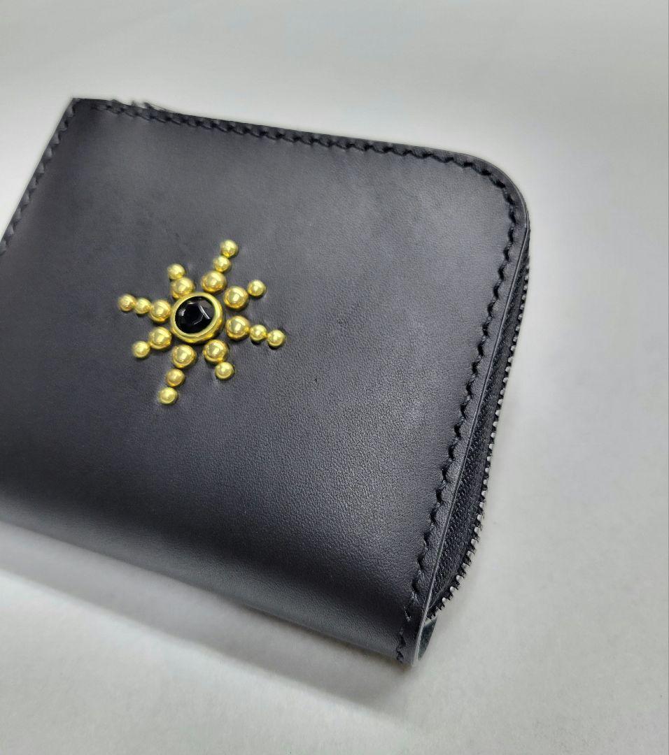 L字ファスナー財布　レザークラフト　小銭入れ　ハンドメイド　コンパクト財布