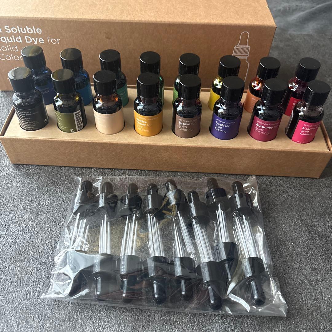 新品キャンドルワークス液体染料 20ml 16色セット+ ピペット付き