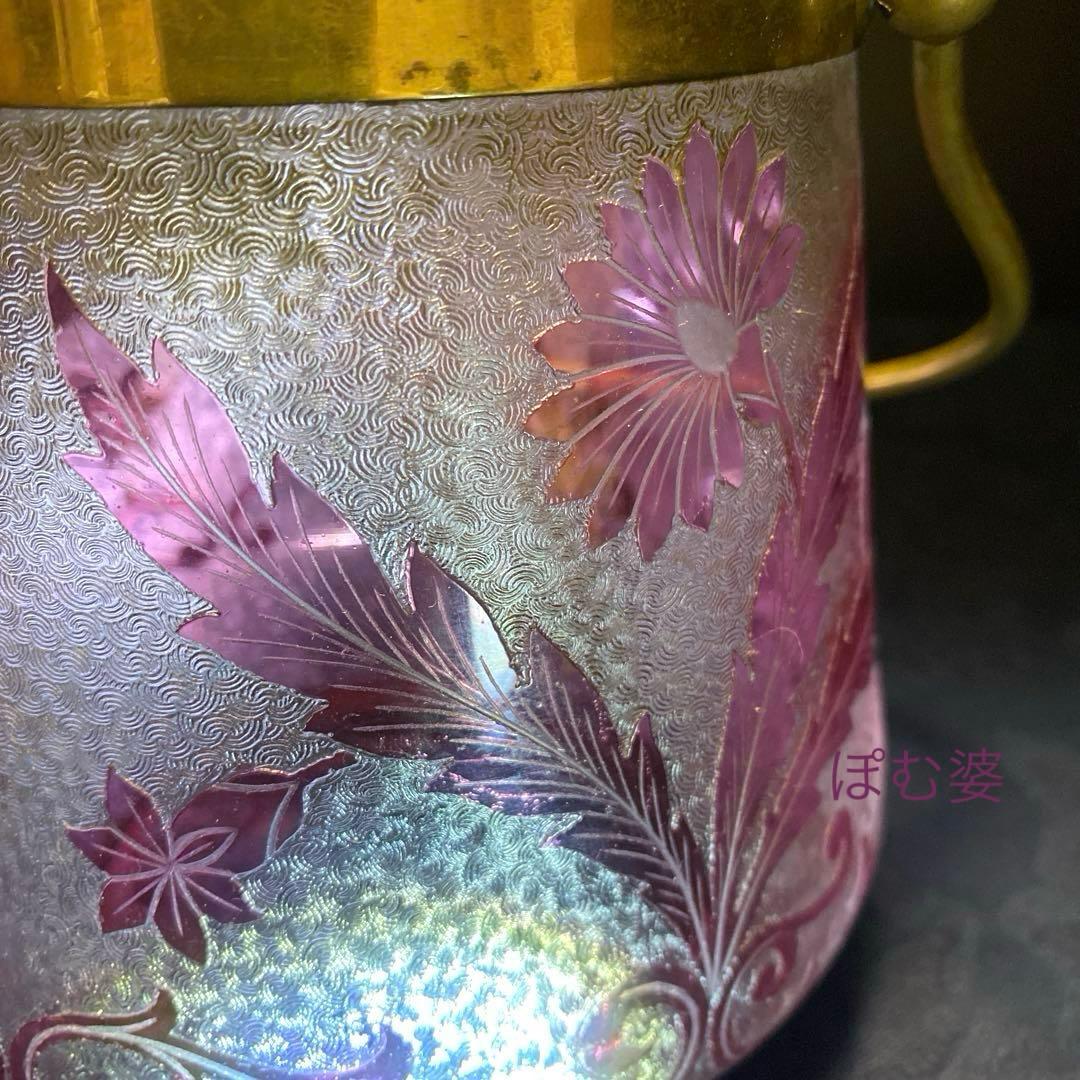 【フランス／サン・ルイ】クリスタル／ビスケットジャー バレル 容器／ピンク