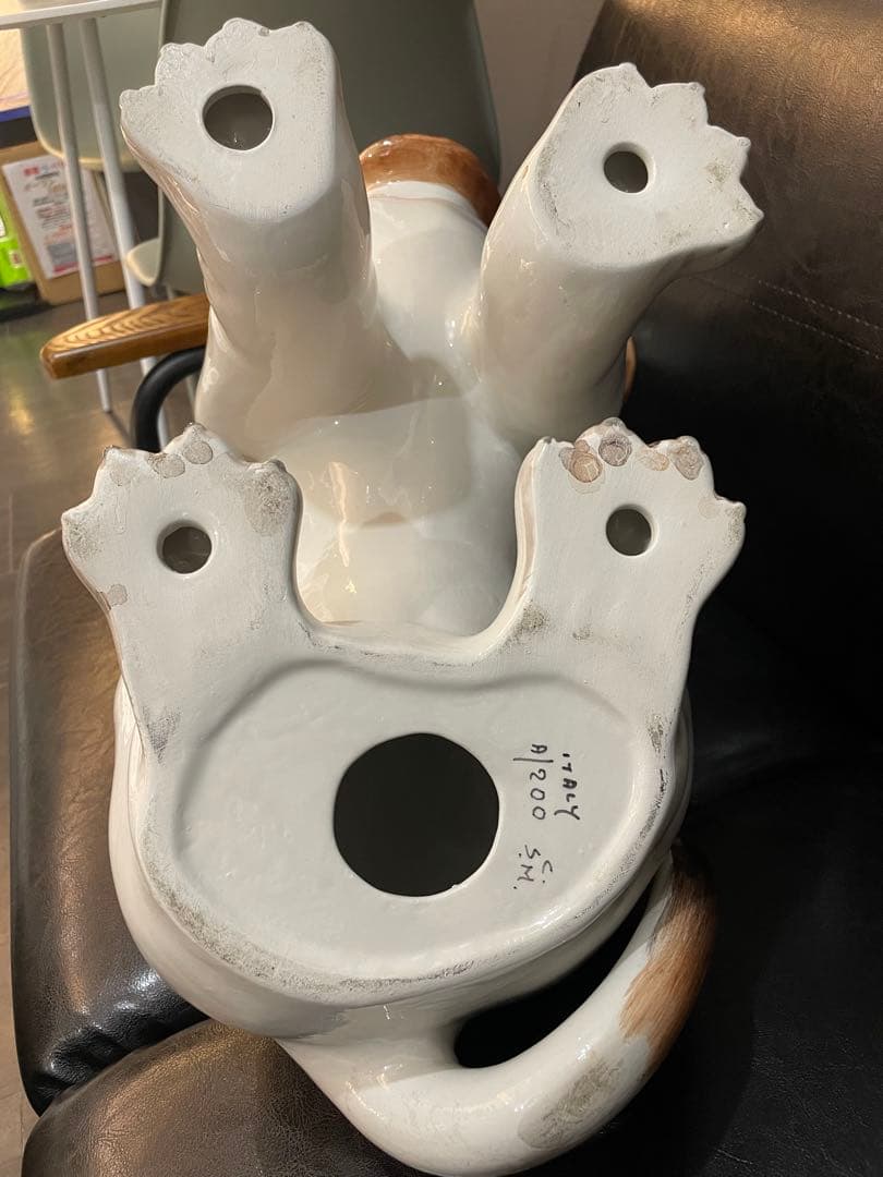 イタリア製　犬の置物 オブジェ 陶製 インテリア バセット